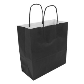 Saco Papel Preto Asas 100g/m² 22+9x23cm (250 Uds)
