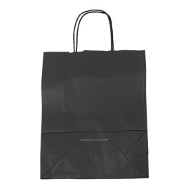Saco Papel Preto Asas 100g/m² 25+11x31cm  (25 Uds)