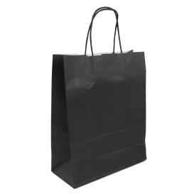 Saco Papel Preto Asas 100g/m² 25+11x31cm  (250 Uds)