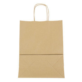 Saco Papel Kraft Hawanna Asas 100g/m² 24x12x31cm (50 Uds)