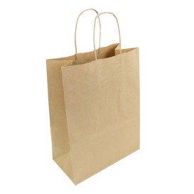 Saco Papel Kraft Hawanna Asas 100g/m² 24x12x31cm (50 Uds)