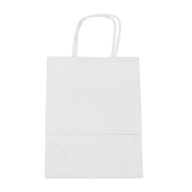 Saco Papel Kraft Branco Asas 100g/m² 18+8x24cm (25 Uds)