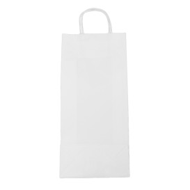 Saco Papel Branco porta Garrafas 18+8x39cm (50 Uds)
