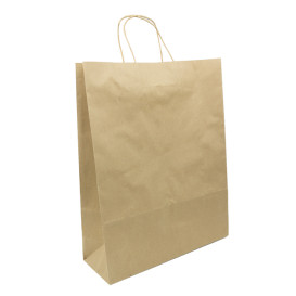 Saco Papel Kraft Hawanna Asas 100g/m² 32x12x41cm (50 Uds)