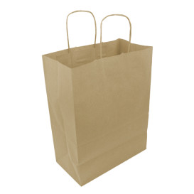 Saco Papel Kraft Marrom Asas 100g/m² 25+13x33cm (200 Uds)