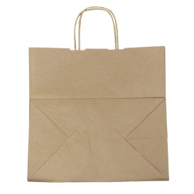 Saco Papel Kraft Marrom Asas 80g/m² 30+18x29cm (25 Uds)