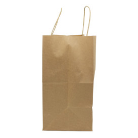 Saco Papel Kraft Marrom Asas 90g/m² 32+16x31cm (50 Uds)