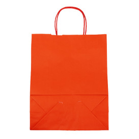 Saco Papel Kraft Vermelho com Asas 100g/m² 25+11x31cm (25 Uds)