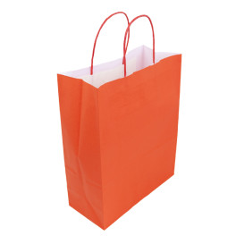 Saco Papel Kraft Vermelho com Asas 100g/m² 25+11x31cm (25 Uds)