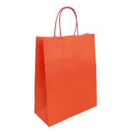 Saco Papel Kraft Vermelho com Asas 100g/m² 25+11x31cm (25 Uds)