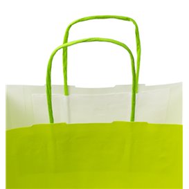 Saco Papel Verde com Asas 100g/m² 22+9x23cm (25 Uds)