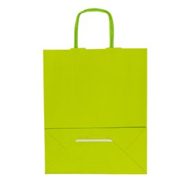 Saco Papel Verde com Asas 100g/m² 22+9x23cm (25 Uds)