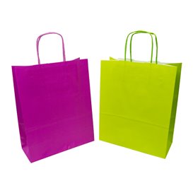 Saco Papel Verde com Asas 100g/m² 22+9x23cm (25 Uds)