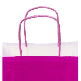 Saco de papel Fuchsia com alças 100g/m² 22+9x23cm (25 pcs)