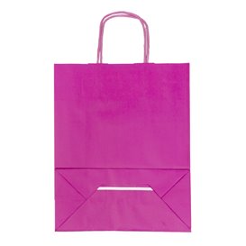 Saco de papel Fuchsia com alças 100g/m² 22+9x23cm (25 pcs)