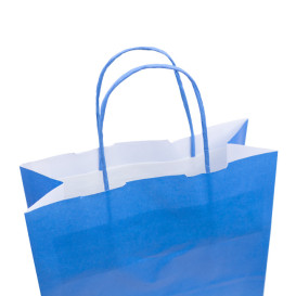 Saco Papel Turquesa com Asas 100g/m² 22+9x23cm (25 Uds)