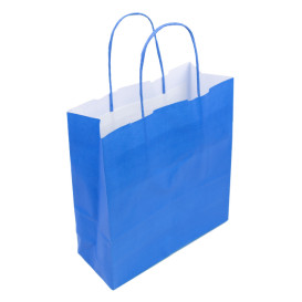 Saco Papel Turquesa com Asas 100g/m² 22+9x23cm (25 Uds)