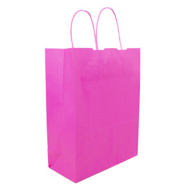 Saco Papel Fucsia com Asas 100g/m² 25+11x31cm (200 Uds)