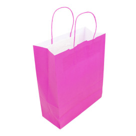 Saco Papel Fucsia com Asas 100g/m² 25+11x31cm (200 Uds)