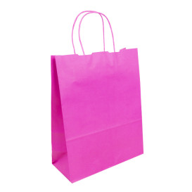 Saco Papel Fucsia com Asas 100g/m² 25+11x31cm (200 Uds)