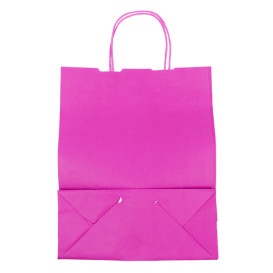 Saco Papel Fucsia com Asas 100g/m² 25+11x31cm (200 Uds)