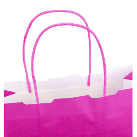 Saco Papel Fucsia com Asas 100g/m² 25+11x31cm (200 Uds)