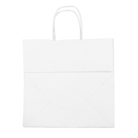 Saco Papel Kraft Branco Asas 100g/m² 30+18x29cm (200 Uds)