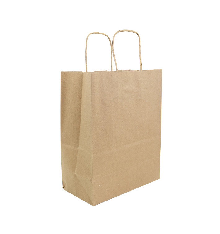 Saco Papel Kraft Marrom Asas 100g/m² 22+11x27cm (250 Uds) Saco Papel Kraft Marrom Asas 100g/m² 22+11x27cm (250 Uds)