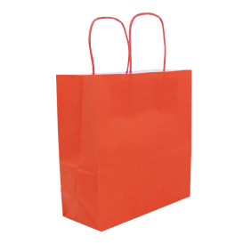 Saco Papel Kraft Vermelho com Asas 100g/m² 22+9x23cm (250 Uds)