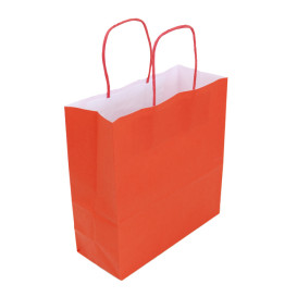 Saco Papel Kraft Vermelho com Asas 100g/m² 22+9x23cm (25 Uds)