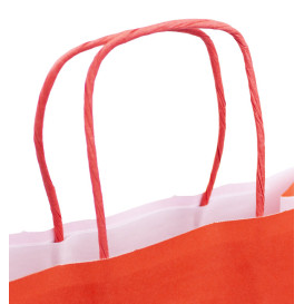 Saco Papel Kraft Vermelho com Asas 100g/m² 22+9x23cm (25 Uds)
