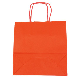 Saco Papel Kraft Vermelho com Asas 100g/m² 22+9x23cm (25 Uds)