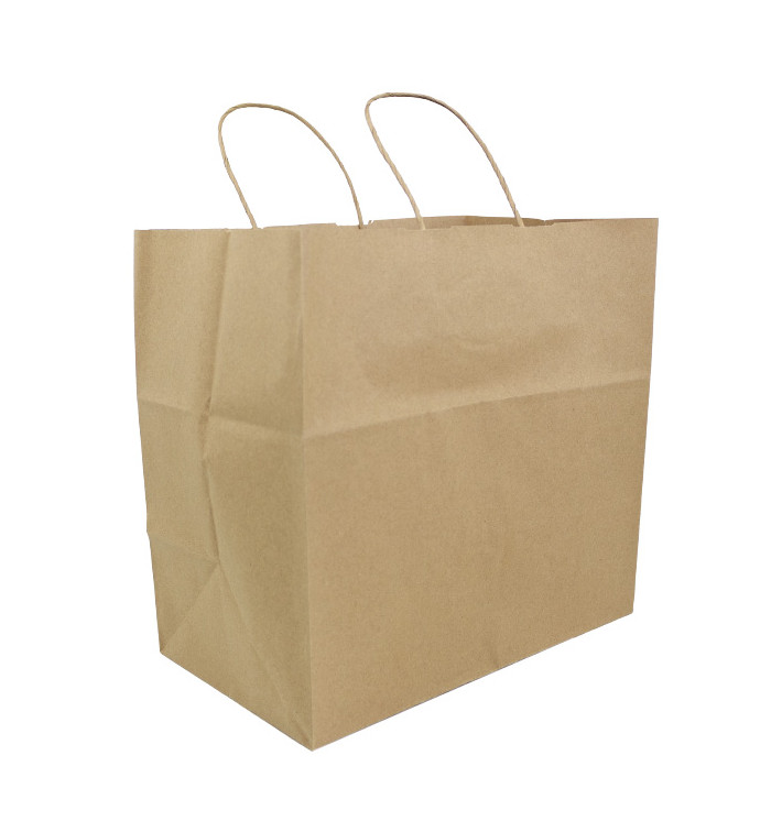 Saco Papel Kraft Marrom Asas 100g/m² 30x29x18cm (200 Uds) Saco Papel Kraft Marrom Asas 100g/m² 30x29x18cm (200 Uds)