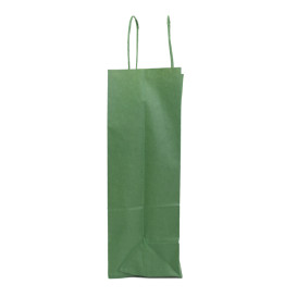 Saco Papel Kraft Verde com Asas 80g/m² 20+10x29cm (50 Uds)