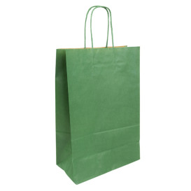 Saco Papel Kraft Verde com Asas 80g/m² 20+10x29cm (50 Uds)
