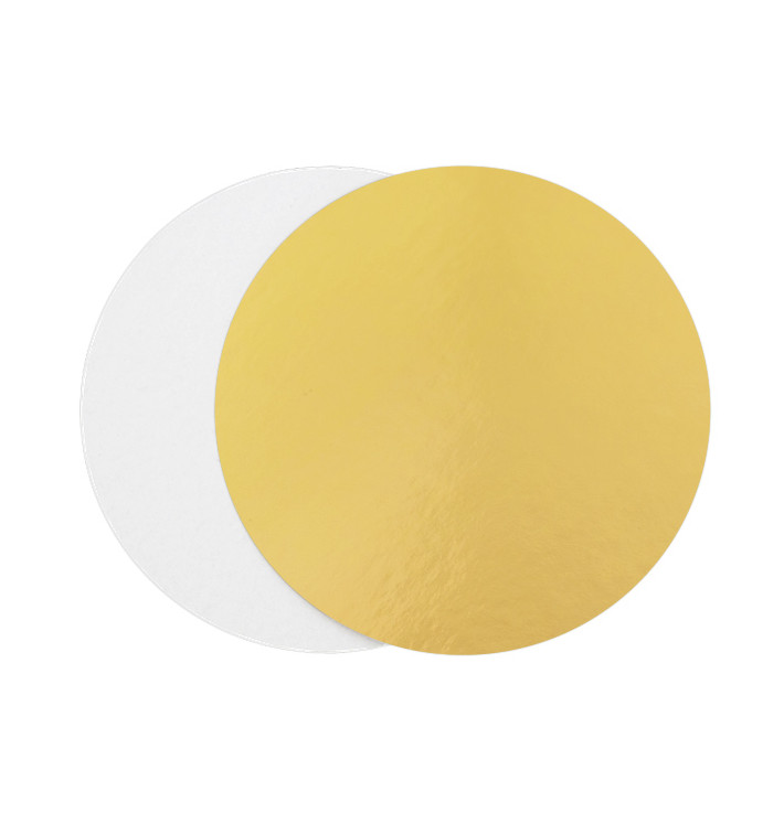 Disco de Cartão Ouro e Branco 220mm (100 Uds) Disco de Cartão Ouro e Branco 220mm (100 Uds)