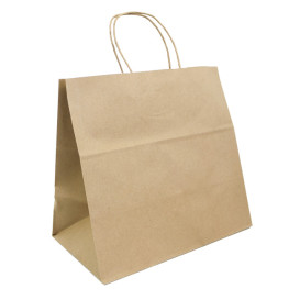 Saco Papel Kraft Marrom Asas 100g/m² 30x29x18cm (200 Uds)