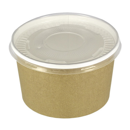 Terrina de Cartão Kraft Con Tampa PP 16 Oz/473ml (500 Uds)