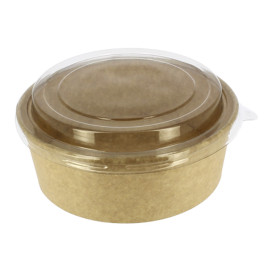 Terrina Cartão Kraft-Kraft + Tampa RPET 38 Oz/1140ml (25 Uds)