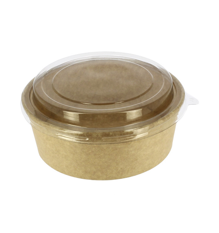 Terrina Cartão Kraft-Kraft + Tampa RPET 38 Oz/1140ml (25 Uds) Terrina Cartão Kraft-Kraft + Tampa RPET 38 Oz/1140ml (25 Uds)