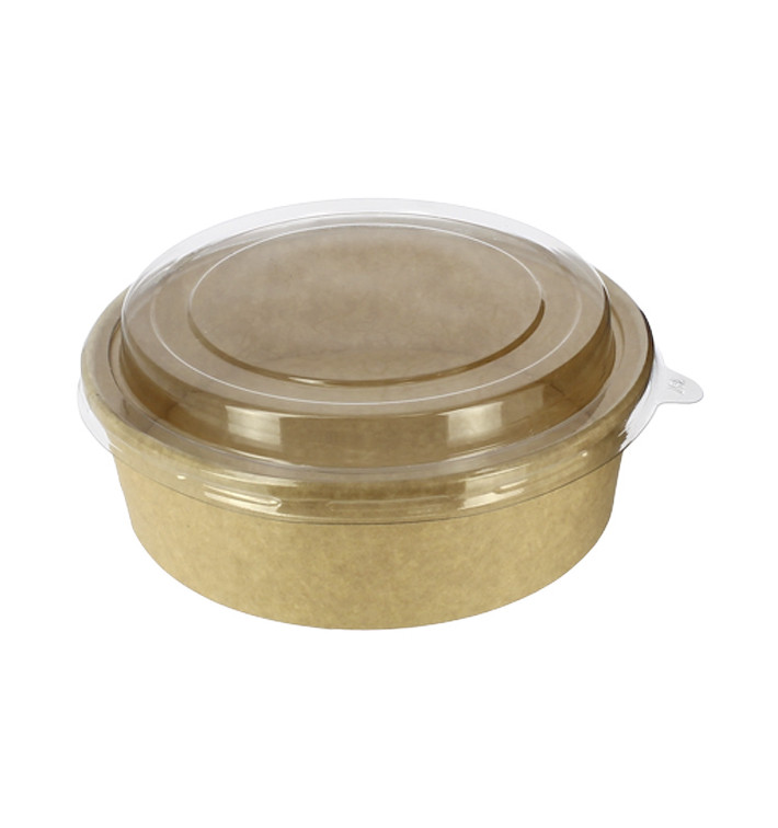 Terrina Cartão Kraft-Kraft + Tampa RPET 33Oz/1000 ml (100 Uds) Terrina Cartão Kraft-Kraft + Tampa RPET 33Oz/1000 ml (100 Uds)