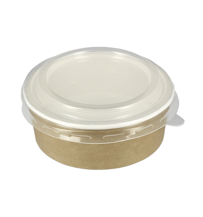 Terrina de Cartão Kraft Con Tampa PP 25 Oz/750ml (50 Uds) Terrina de Cartão Kraft Con Tampa PP 25 Oz/750ml (50 Uds)