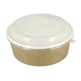 Terrina de Cartão Kraft Con Tampa PP 33Oz/1000ml (25 Uds) 