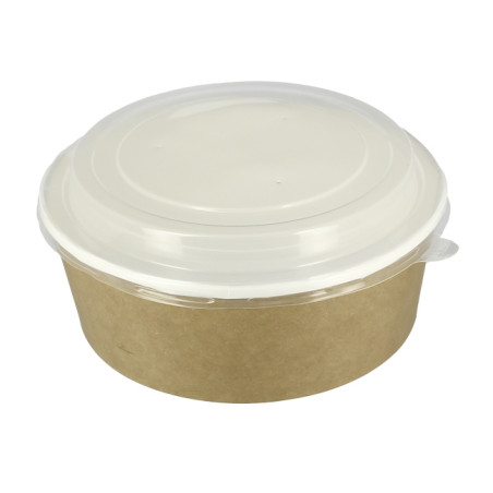 Terrina de Cartão Kraft Con Tampa PP 33Oz/1000ml (25 Uds) 