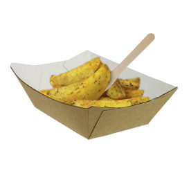 Barqueta Cartolina Kraft 10,6x7,3x4,5cm 350ml (25 Uds)