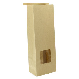 Saco Sem Alças Kraft Fecho Metálico e Janela 9+6x26cm (1000 pcs)