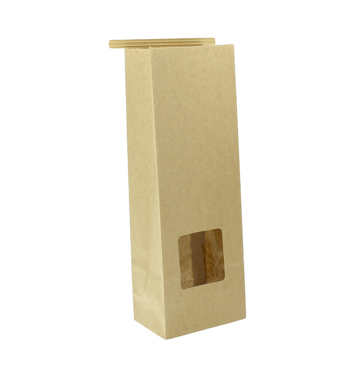 Saco Sem Alças Kraft Fecho Metálico e Janela 9+6x26cm (1000 pcs)