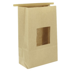 Saco Sem Alças Kraft Fecho Metálico e Janela 15+7x23cm (1000 pcs)
