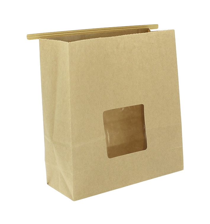 Saco Sem Alças Kraft Fecho Metálico e Janela 20+8x23cm (50 pcs) Saco Sem Alças Kraft Fecho Metálico e Janela 20+8x23cm (50 pcs)