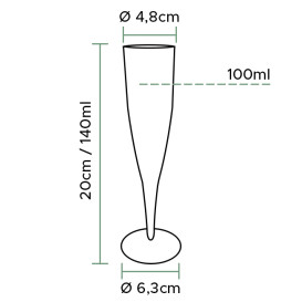 Copo Flute PREMIUM Acrilico 140ml 1P (100 Uds)